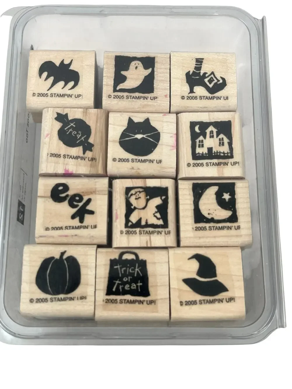 Halloween Stampin' Up Bitty Boos Rubber Stamps Set 12 Stamps